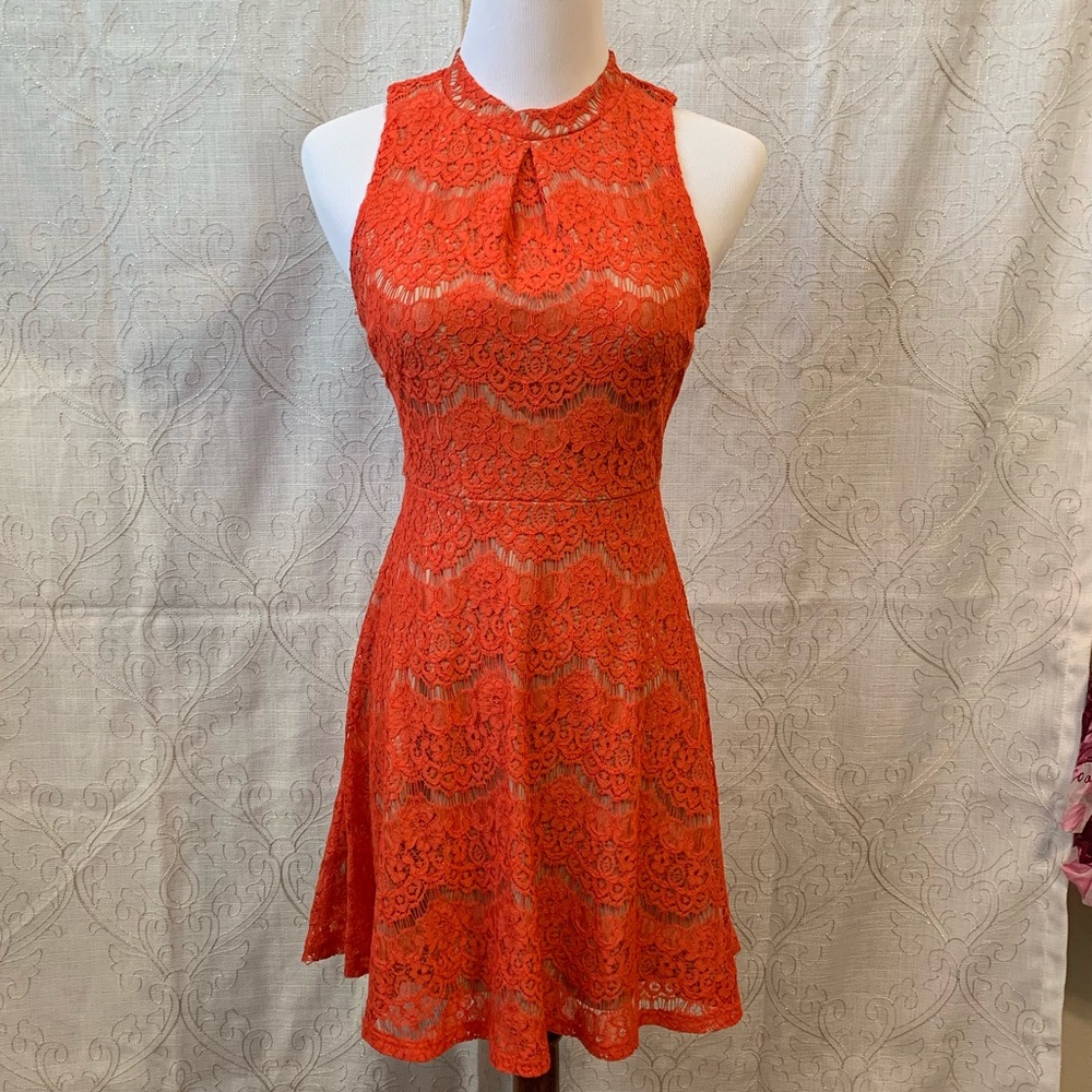 Orange lace dress